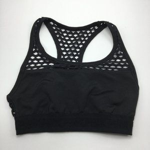 Pink Victoria's Secret Ultimate Unlined Sports Bra Fishnet Mesh Black XS